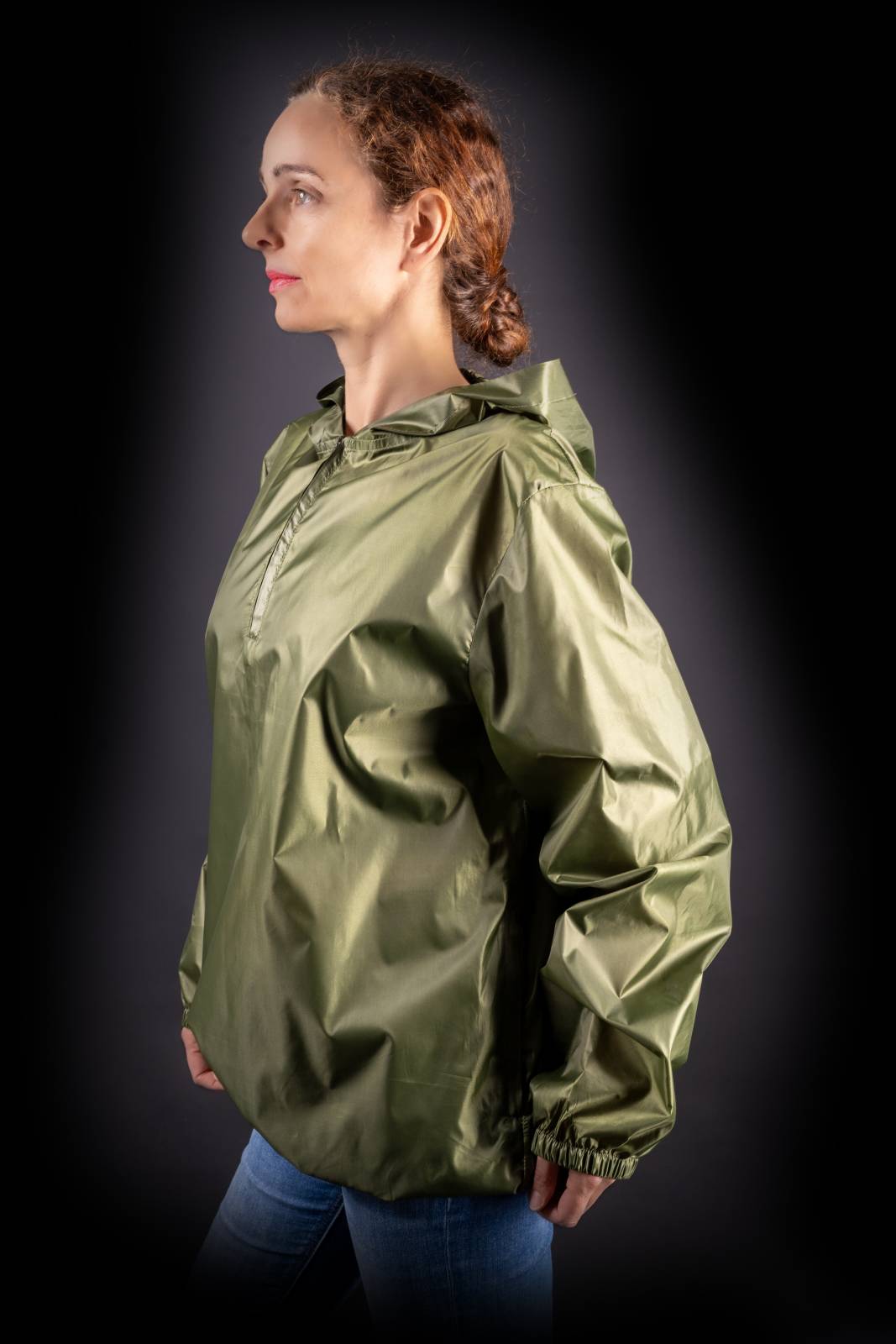 Front Rustle Pearl Dark Olive Green